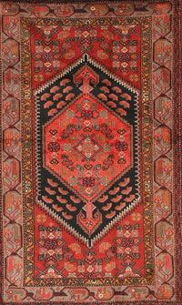 Machine Washable Traditional Tomato Red Rug, wshtr665