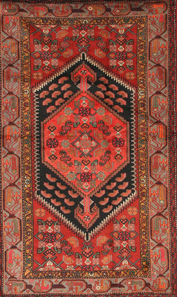 Machine Washable Traditional Tomato Red Rug, wshtr665