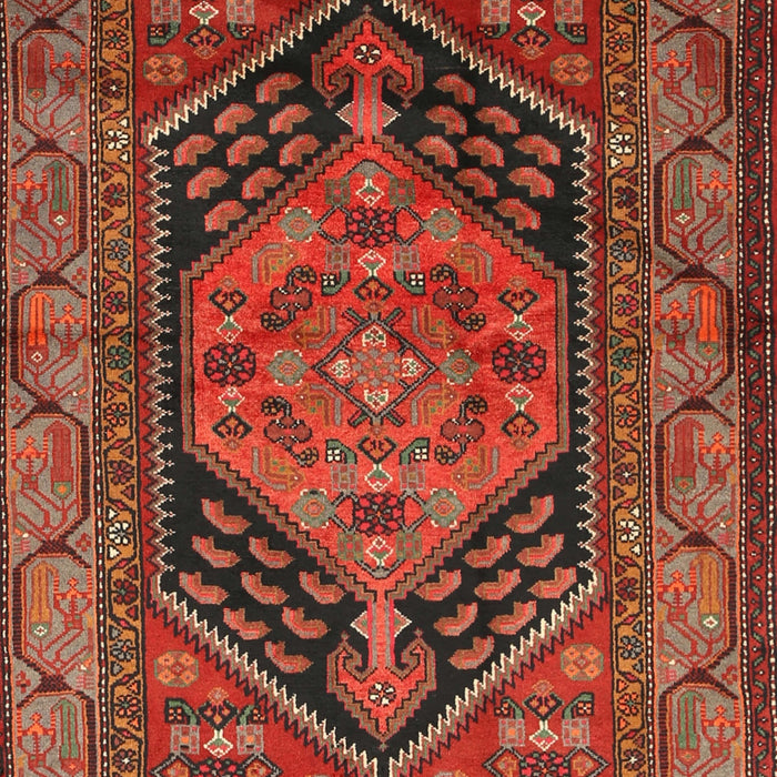 Machine Washable Traditional Tomato Red Rug, wshtr665