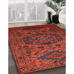 Traditional Red Persian Rug in Family Room, tr666