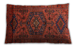 Traditional Classic Rectangular Tomato Red Lumbar Throw Pillow, 13 inch by 19 inch, lbtr666