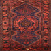 Round Machine Washable Traditional Brown Red Rug, wshtr668