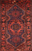 Machine Washable Traditional Brown Red Rug, wshtr668