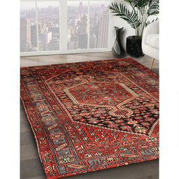 Traditional Crimson Red Persian Rug in Family Room, tr669