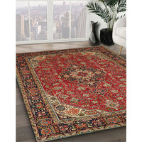 Traditional Cranberry Red Medallion Rug, tr66