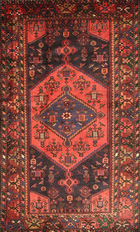 Machine Washable Traditional Tomato Red Rug, wshtr670