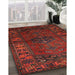Traditional Dark Sienna Brown Persian Rug in Family Room, tr672