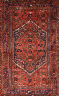 Machine Washable Traditional Brown Red Rug, wshtr673