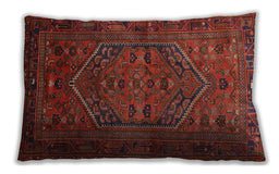 Traditional Classic Rectangular Brown Red Lumbar Throw Pillow, 13 inch by 19 inch, lbtr673