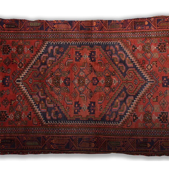 Traditional Classic Rectangular Brown Red Lumbar Throw Pillow, 13 inch by 19 inch, lbtr673