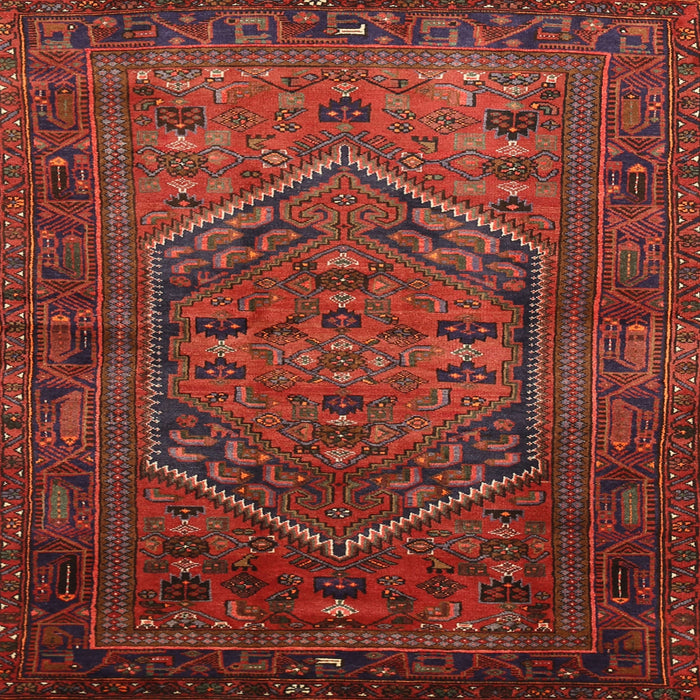 Square Traditional Brown Red Persian Rug, tr673