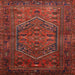 Square Traditional Brown Red Persian Rug, tr673