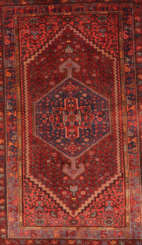 Machine Washable Traditional Brown Red Rug, wshtr674