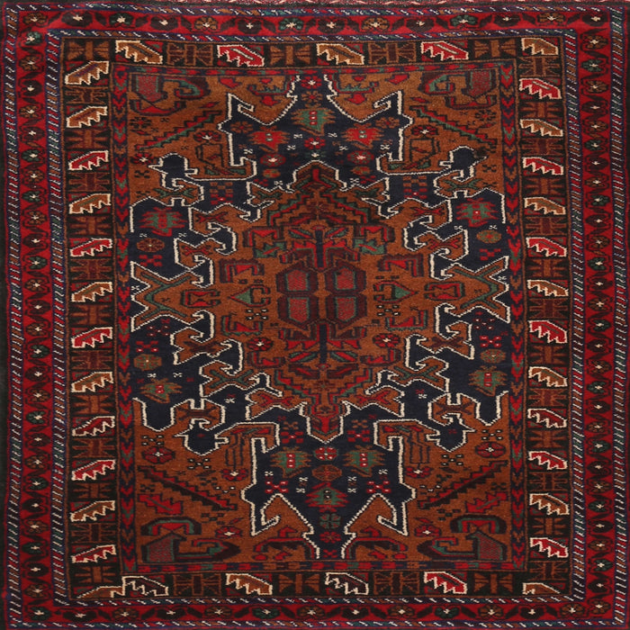 Square Traditional Dark Brown Persian Rug, tr676