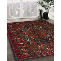 Machine Washable Traditional Dark Brown Rug in a Family Room, wshtr676