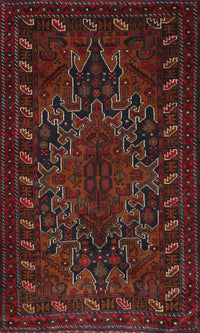 Machine Washable Traditional Dark Brown Rug, wshtr676