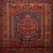 Square Traditional Reddish Brown Persian Rug, tr678