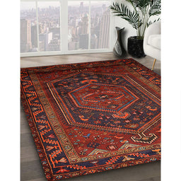 Traditional Reddish Brown Persian Rug in Family Room, tr678