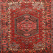 Round Machine Washable Traditional Red Rug, wshtr679