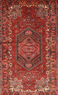 Machine Washable Traditional Red Rug, wshtr679