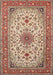 Traditional Fire Brick Red Medallion Rug, tr67