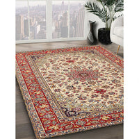 Traditional Fire Brick Red Medallion Rug, tr67