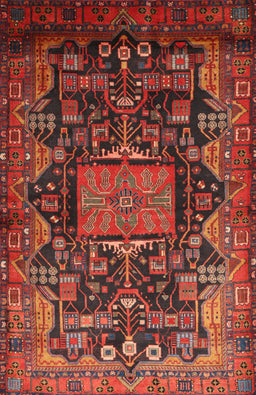 Machine Washable Traditional Sienna Brown Rug, wshtr681