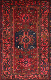 Machine Washable Traditional Tomato Red Rug, wshtr682