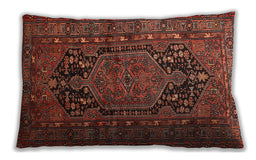 Traditional Classic Rectangular Saffron Red Lumbar Throw Pillow, 13 inch by 19 inch, lbtr683
