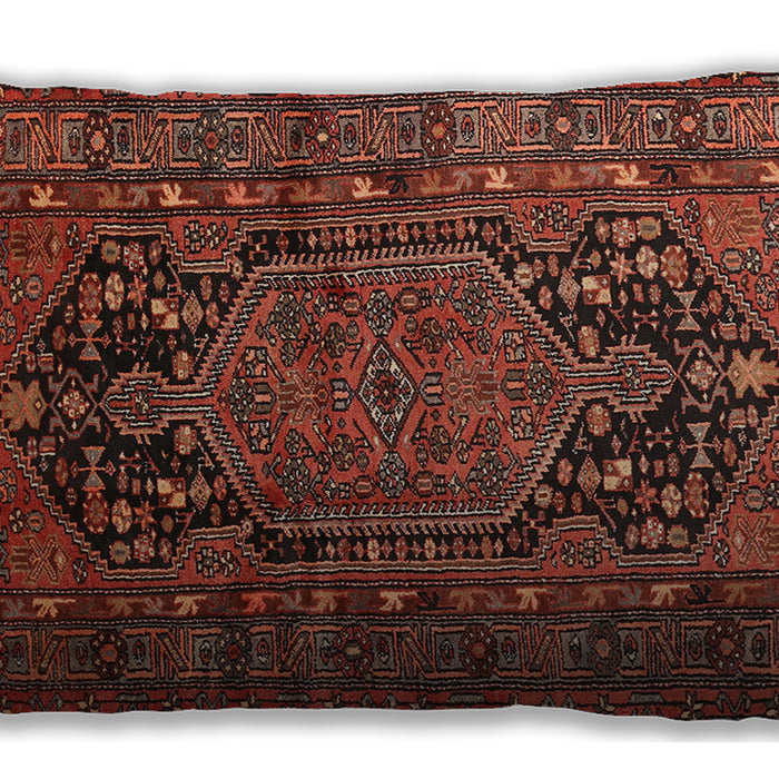 Traditional Classic Rectangular Saffron Red Lumbar Throw Pillow, 13 inch by 19 inch, lbtr683