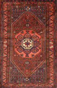 Machine Washable Traditional Tomato Red Rug, wshtr686