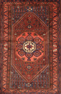Machine Washable Traditional Tomato Red Rug, wshtr686