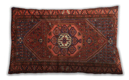 Traditional Classic Rectangular Tomato Red Lumbar Throw Pillow, 13 inch by 19 inch, lbtr686