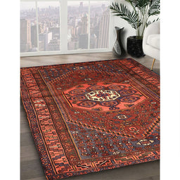 Traditional Red Persian Rug in Family Room, tr686