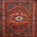 Round Machine Washable Traditional Tomato Red Rug, wshtr686