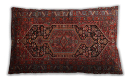 Traditional Classic Rectangular Sienna Brown Lumbar Throw Pillow, 13 inch by 19 inch, lbtr687
