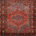 Round Machine Washable Traditional Sienna Brown Rug, wshtr688