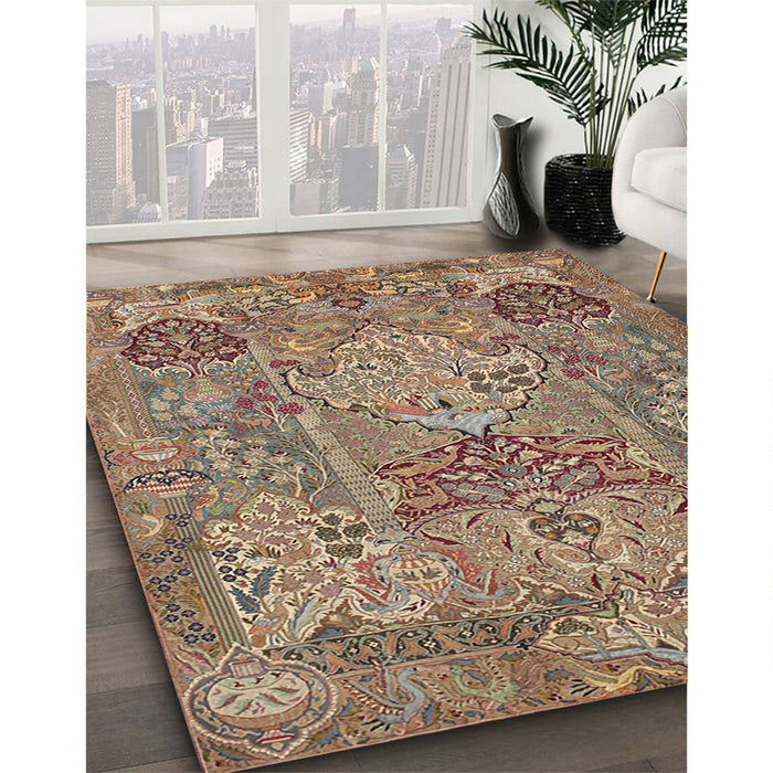 Traditional Sienna Brown Animal Rug in Family Room, tr68