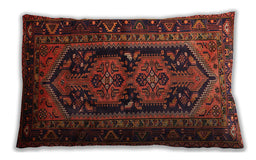 Traditional Classic Rectangular Saffron Red Lumbar Throw Pillow, 13 inch by 19 inch, lbtr690