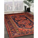 Traditional Saffron Red Persian Rug in Family Room, tr690