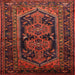 Square Traditional Saffron Red Persian Rug, tr690