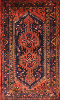 Machine Washable Traditional Saffron Red Rug, wshtr690