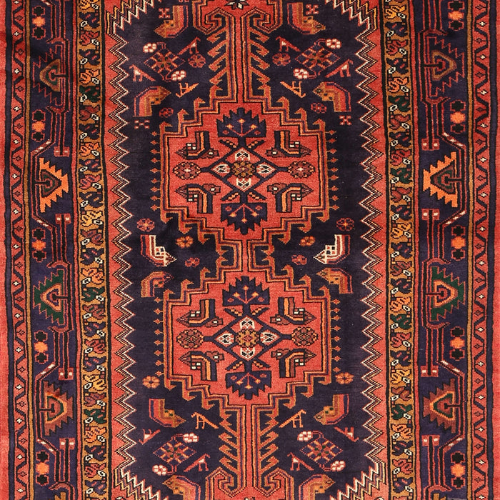 Machine Washable Traditional Saffron Red Rug, wshtr690