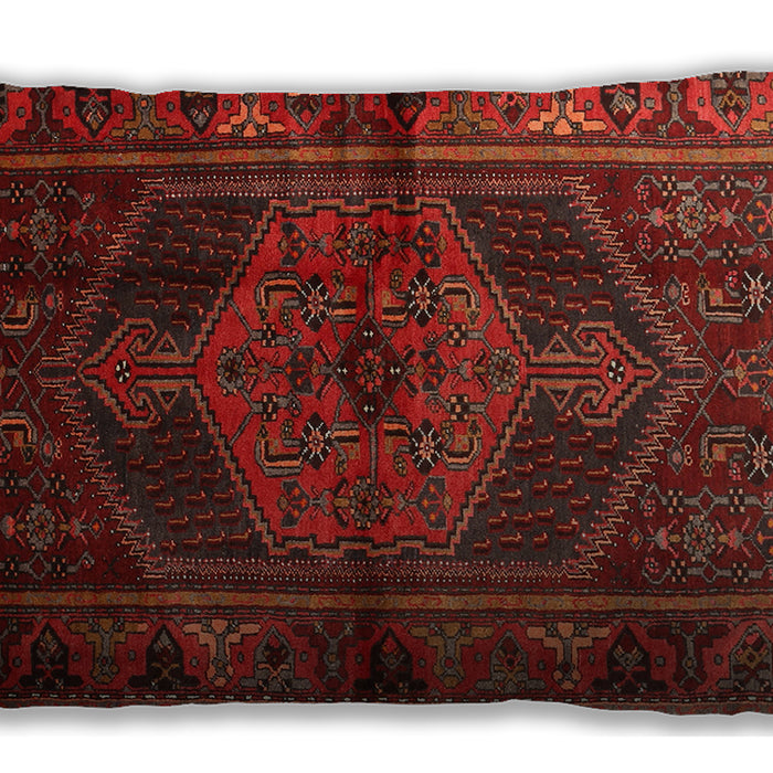 Traditional Classic Rectangular Brown Red Lumbar Throw Pillow, 13 inch by 19 inch, lbtr691
