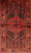 Machine Washable Traditional Brown Red Rug, wshtr691