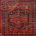 Square Traditional Dark Sienna Brown Persian Rug, tr693