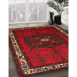 Traditional Reddish Brown Persian Rug in Family Room, tr694