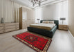 Machine Washable Traditional Sepia Brown Rug in a Bedroom, wshtr694