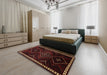 Traditional Dark Brown Persian Rug in a Bedroom, tr695