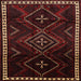 Round Machine Washable Traditional Dark Brown Rug, wshtr695